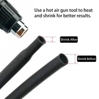 1,7: 1 negro 0,8mm ~ 30mm Tubo termorretráctil de silicona funda de Cable Flexible aislado alta temperatura DIY Protector de envoltura de alambre