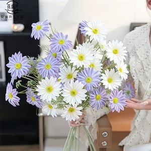 Margherite simulate lungo ramo Bouquet decorazione soggiorno festa di famiglia decorazione di nozze fai da te seta da sposa natale artificiale - Product Image 1