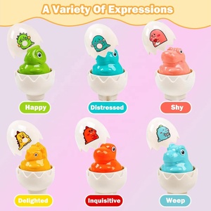 6 pezzi di <span class=keywords><strong>dinosauro</strong></span> abbinamento uova giocattoli per bambini Montessori colore e forma di smistamento abbinamento uovo gioco educativo con squittio - Product Image 5