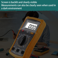Multimètre numérique portable avec écran LCD rétroéclairé, compact, léger, ampèremètre, voltmètre, ohmmètre AC/DC pour la physique scolaire