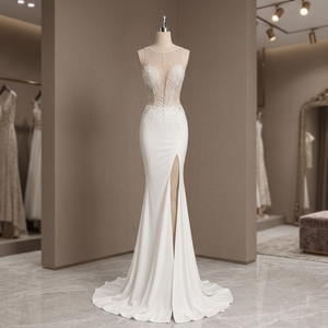 Vestido de Noche Largo sin Mangas de Alta Gama, Confeccionado con Tela Importada de Primera Calidad para Eventos Elegantes, Cócteles y Receptions Formales - Product Image 2