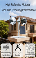 Répulsif à oiseaux rotatif solaire extérieur, en alliage d'aluminium ABS, étanche, écologique, robuste, pour étangs et fermes