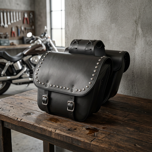 Bolsa de Cuero para Motocicleta Estilo Vintage GLOBAL LEATHER, de Cuero Genuino, Impermeable, para Viajes - Product Image 2