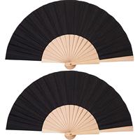 Abanico de Mano Plegable de Madera Natural con Impresión Personalizada, Estilo Español de Color Sólido
