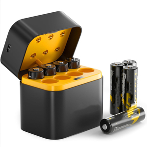 Piles AA au lithium rechargeables, lot de 8, avec chargeur, 1,5 V, 3600 mAh, boîte de rangement Li-ion - Product Image 1