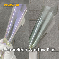 Film adhésif professionnel pour vitres de voiture, effet caméléon, 1,52 x 30 m, teinte solaire à changement de couleur, haute clarté, anti-éblouissement