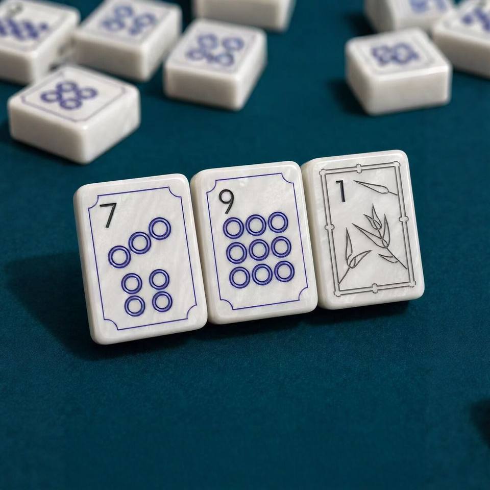 American Pearl Shell Mahjong Tiles Cross-Border Acrylic Hand-Played ...