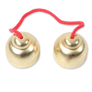 Campana de mano para niños, instrumento de percusión con mango y cuerda para enseñanza musical, instrumentos Orff, platillos de doble cabeza - Product Image 2