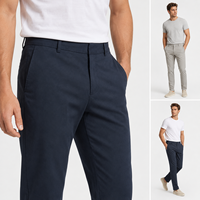 Nouveau pantalon de costume pour homme en coton et élasthanne de haute qualité, coupe slim, taille élastique, tissu sergé extensible, pantalon technique, vente en gros