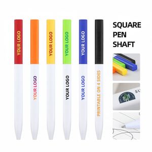 Square <b>Ballpoint</b> <b>Pen</b> with Custom Logo Simple Style Cheap Promotional Logo <b>Pens</b> 1.0mm Black Ink - Product Image 1
