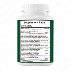 Soutien exclusif pour l'immunité, la digestion, <span class=keywords><strong>les</strong></span> articulations, la peau, <span class=keywords><strong>les</strong></span> cheveux et l'énergie : Capsules de mousse de mer irlandaise, Ashwagandha, huile de graines noires et graviola pour homme - Product Image 2