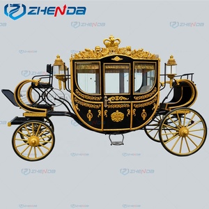 Carruaje Real Europeo Vintage Personalizado con Estructura de Acero Eléctrico y Corona para Bodas - Product Image 4