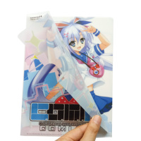 Carpeta en Forma de L Transparente de PP Personalizada, con Logotipo Impreso en UV, Diseño de Anime/Dibujos Animados, para Almacenamiento de una Sola Página A5/A4