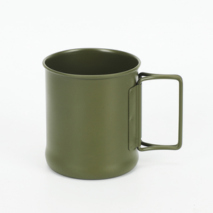 DFU154 Tasses à boire pliantes portables pour le camping, la chasse et les sports de plein air, noires et vertes, sans poignée, pour le voyage - Product Image 1