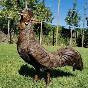 Jardín al aire libre familia <span class=keywords><strong>gallos</strong></span> estatua escultura de pollo de bronce fundido - Product Image 2