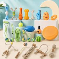 Jouets à mâcher pour chiens en caoutchouc/nylon, balle de tennis, corde en coton, lanceur de balles, distributeur de friandises, interactif, dessin animé, pour petits/moyens/grands chiens
