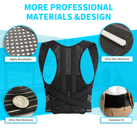 Correcteur de posture sous les vêtements en maille noire respirante, redresseur de dos réglable, ceinture de posture pour l'entraînement physique
