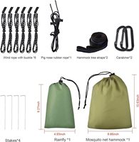Doppel-Camping-Hängematte 210T Nylon-Regenschutzplane mit Moskitonetz Leichtgewichtig Tragbar für Wandern Reisen Rucksackreisen OEM