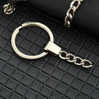 Simplicity Style Keychain Accessories Color-Retaining Electroplated Metal Chain Flat Ring Key Ring Hardware DIY Components