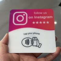 Autocollants de table NFC en acrylique personnalisés pour avis et évaluations (Instagram/Google/TikTok) avec adhésif