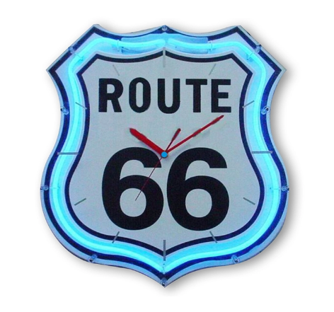 ネオン時計 / ネオンクロック ルート66 (ROUTE66) 壁掛け時計