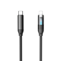 Câble Type-C vers Type-C 60W 1M avec charge rapide 5A, lumière LED fluide, cœur en cuivre pur, alliage d'aluminium renforcé pour téléphones IPHONE