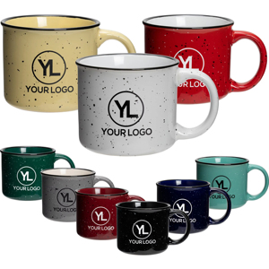 Taza de Café de Cerámica Personalizada por Sublimación, con Diseño de Llama de Fuego, para Campamento, Senderismo, 15 oz/13 oz, Negra Vintage, Venta al Por Mayor - Product Image 1