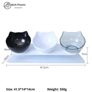 Ciotola Doppia Rialzata per Cani con Inclinazione di 15 Gradi, Personalizzabile per Commercio Transfrontaliero, in Plastica Ecologica Impermeabile IPX5, Protezione Cervicale per Animali Domestici - Product Image 5