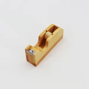 Office Desktop Tape Dispenser Wood Tape Roll Dispenser Wooden Tape Holder