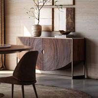 Buffet moderne en bois massif avec casiers incurvés, meubles de luxe haut de gamme pour restaurant et salon