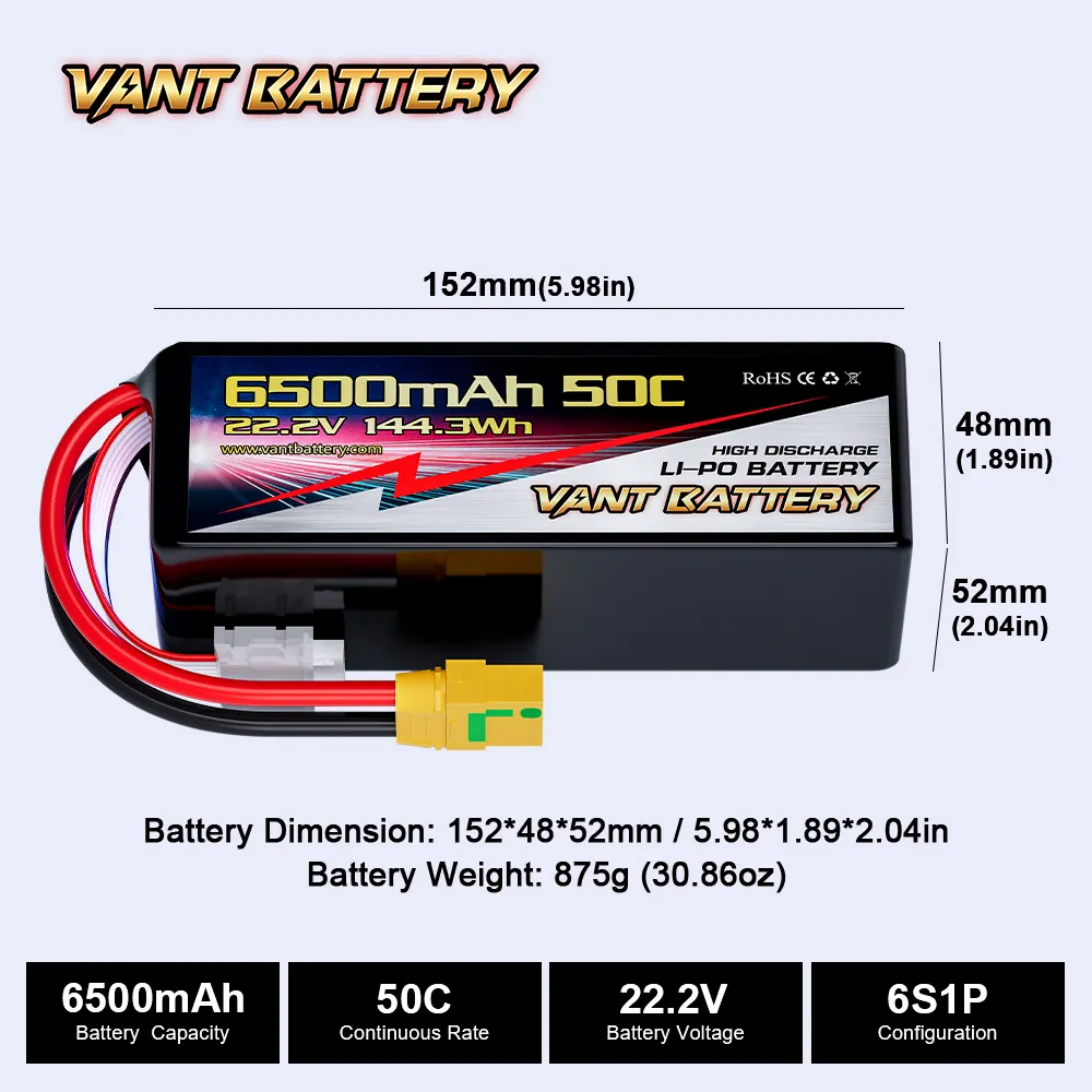 VANT FPV drone battery 6S 6500mAh 50C 22.2V 4S/6S RC Lipo Battery for aerial photography drone agricultural drone