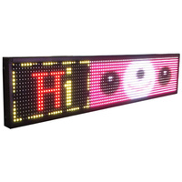 Letrero LED P10 programable, pantalla LED a todo color en movimiento, indicador luminoso colgante para interiores y exteriores con texto desplazable a color.