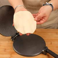 Presse à pâte en fonte épaissie - Presse à pâte multifonctionnelle, fabricant de peau de raviolis/pains + Poêle à frire et à muffins non revêtue