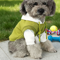 Vêtements de mode pour animaux de compagnie – Sweat à capuche pour chien 100 % coton, doublure polaire écologique, hiver, sport, coutures contrastées, chaud, design deux pièces, coloré