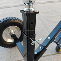 Chariot de remorque avec boule d'attelage de 1-7/8 pouces et pneus pneumatiques de 1/2 pouce, en acier noir thermolaqué