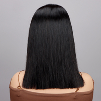 Pelucas Cortas Bob al por Mayor de Cabello Humano, con Encaje Frontal, Cutícula Alineada, Cabello Virgen Vietnamita Crudo, Liso Sedoso, para Mujeres Negras