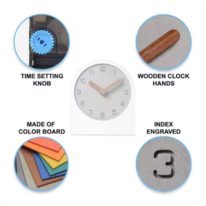 EMAF Hotel Room Nordic Silent Analog Classroom Quiet Hands Quartz Mini Wooden Battery Modern Shelf Desk Table <strong>Mantel</strong> <strong>Clock</strong> - Product Image 5