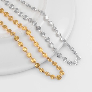 Collier unisexe tendance classique en acier inoxydable plaqué <span class=keywords><strong>or</strong></span> 18 carats, chaîne à maillons ronds faite à la main - Product Image 1