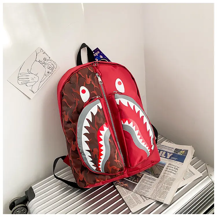 2021 new wholesale custom Shark Backpack For Travel Laptop Daypack 3d Print Bag For Teens Men