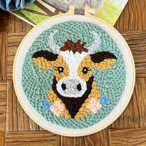 Animale Poke Art appeso dipinto filato ricamo fatto a mano fai da te materiale Kit per ricamo cavallo di <span class=keywords><strong>pecora</strong></span> cucito - Product Image 6