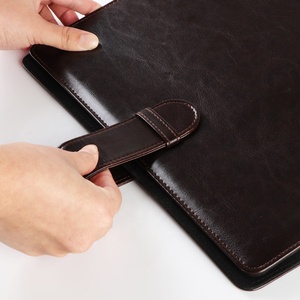 Henwei chất lượng tùy chỉnh PU da Chất kết dính thư mục tập tin nâu nâu Nhẫn lỗ bền Clip OEM ODM bao gồm chấp nhận tùy chỉnh nộp hồ sơ - Product Image 5