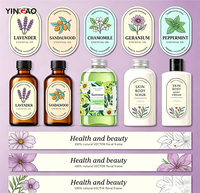 Etiquetas Adhesivas Personalizadas con Diseño Floral Vintage para Perfumes, Aceites Esenciales, Envases de Cosméticos y Botellas de Champú