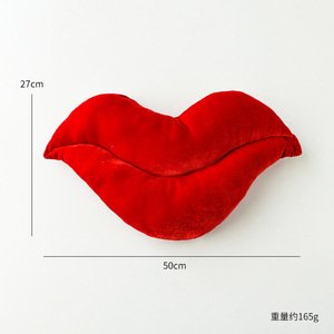 Soft <b>Red</b> Velvet Plush Lip Ornament Valentines Day Wedding Dinner <b>Table</b> Romantic Party Photo Prop Decor - Product Image 6