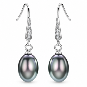Pendientes colgantes de lágrima grises para mujer, diseño simple, accesorios para las orejas de uso diario - Product Image 1