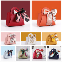 Sacs cadeaux en cuir rose pour mariage, Noël et fête de rentrée scolaire, mini sacs à main avec ruban pour emballage de bonbons