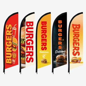 Bandera de Playa Tipo Pluma Swooper Solo para Restaurante de Comida Rápida y Snack Bar, Publicidad Exterior, Hamburguesa, No Incluye Poste - Product Image 1