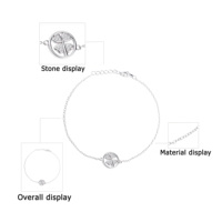 Bracelet tendance en argent 925 plaqué platine, maillons de chaîne, zircon serti clos taille brillant, durable, pour femme, idéal pour mariage ou soirée, cadeau