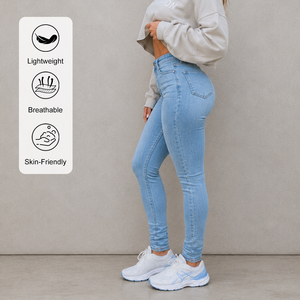 Jeans da <span class=keywords><strong>Donna</strong></span> in Misto Cotone-Poliestere, Taglie Forti, Vita Alta, Pantaloni <span class=keywords><strong>Skinny</strong></span> in Denim Resistente per Uso Quotidiano - Product Image 2
