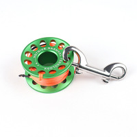 Bobine de ligne de pêche sous-marine, bobine de ligne en alliage d'aluminium, 15 mètres 30 mètres avec double hameçon, plusieurs couleurs disponibles