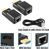 Mini 60M HDMI Extender sur Cat6 réseau LAN câble Ethernet 1080P HDMI vers RJ45 répéteur Extender transmetteur de Signal sans perte